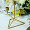 2 Gold 3 arm Geometric Metal Taper Candle Holders Triangle Base Party Events